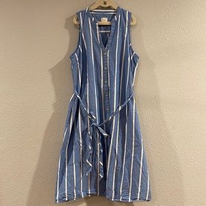 a new day sleeveless chambray button down dress, XS